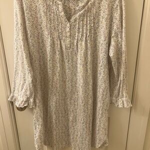 Ralph Lauren Cream Gown with Lavender and Green Floral Motif